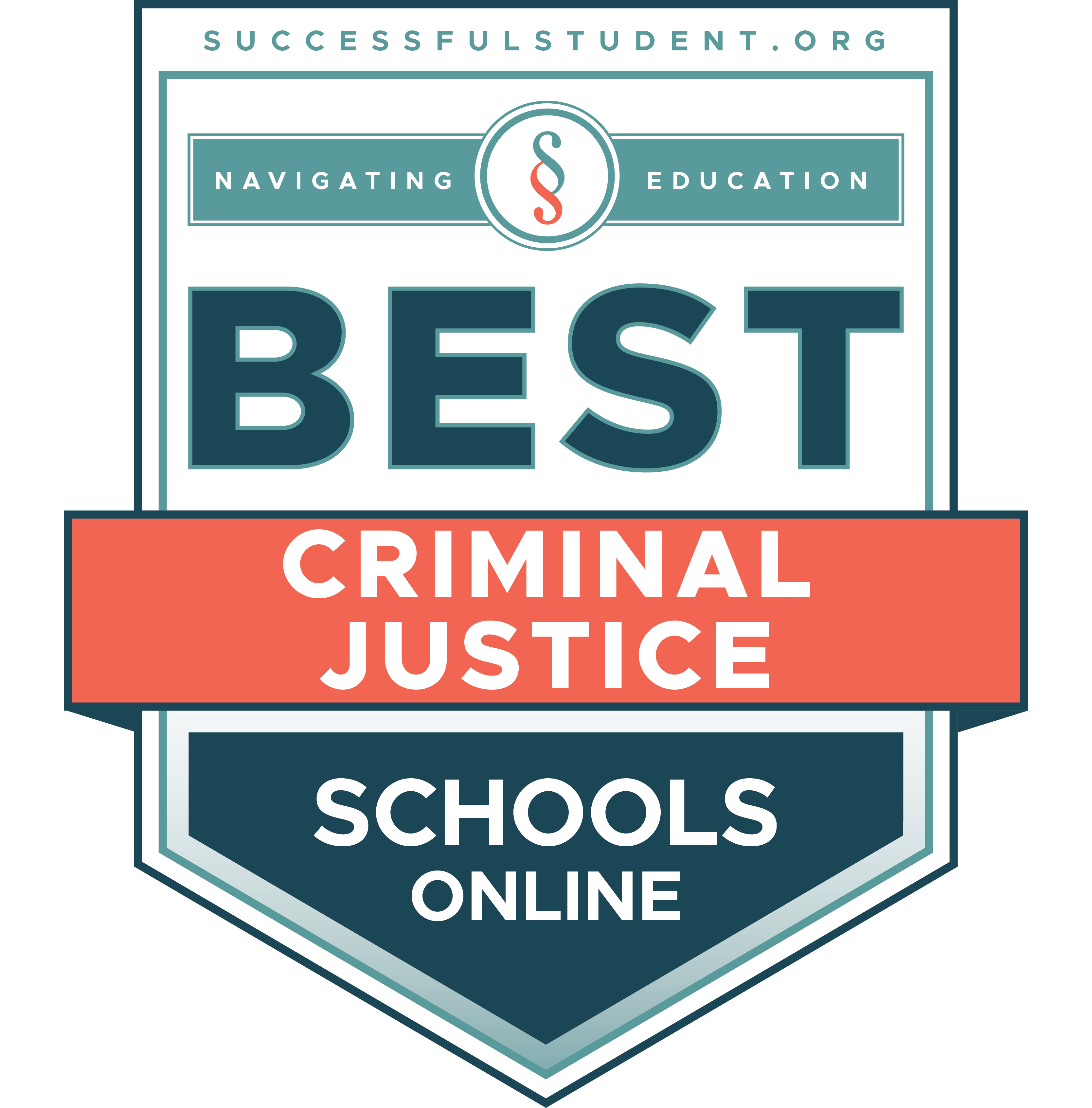 The Best Online Schools for Criminal Justice's Badge