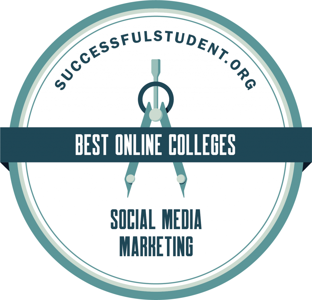 the best social media marketing colleges online badge