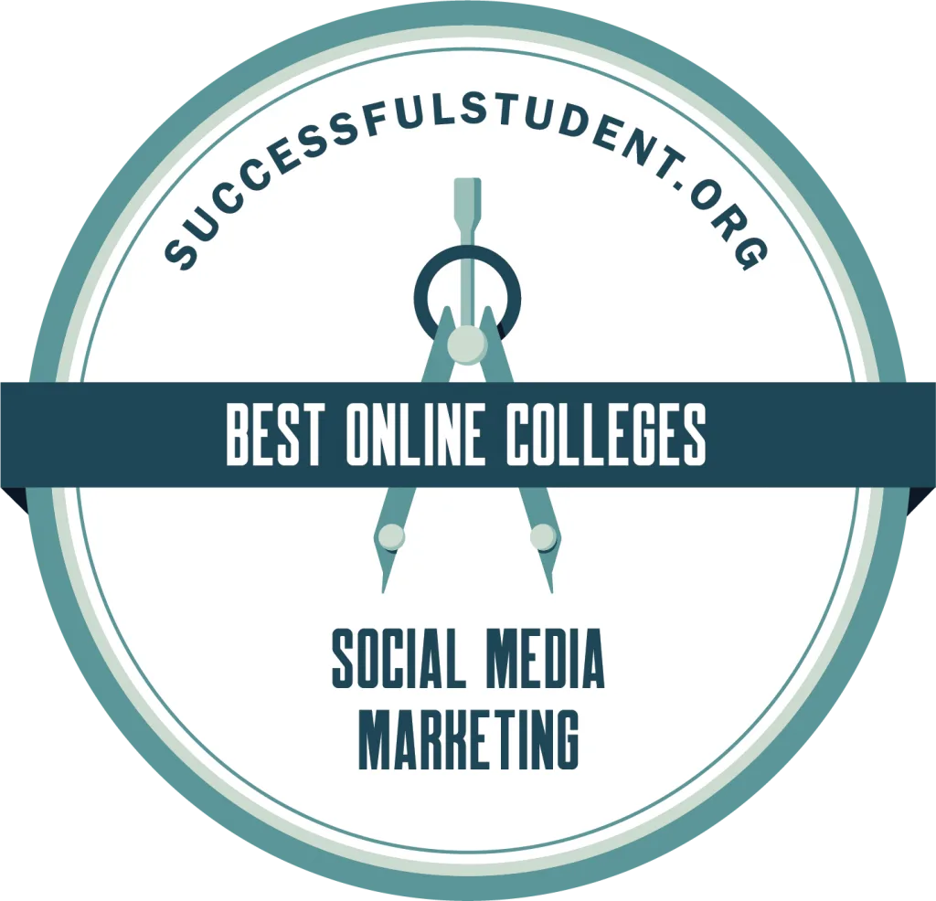 the best social media marketing colleges online badge